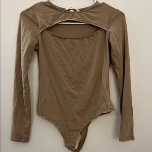 Tan Long Sleeve Bodysuit